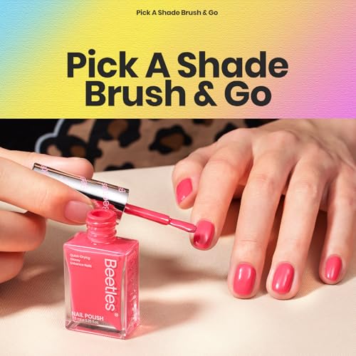 Beetles Neon Nail Polish Set - Quick Dry Nail Polish Kit 12 Colors Hot Pink Green Blue Yellow Red Regular Air Dry Fingernail Polish Pack for Women Gift Beetles Summer Cocktails 12 Colors