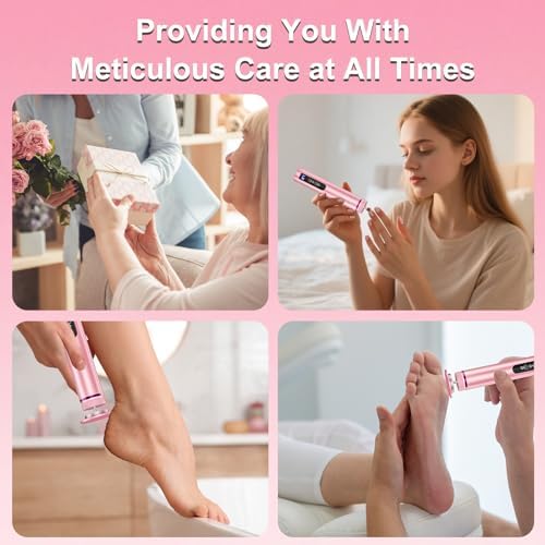 Electric Foot Callus Remover: 2-in-1 Rechargeable Foot File with 7 Adjustable Speeds & 1200RPM Power - Replacement Sandpaper Discs - Professional Pedicure Tool for Dead Skin & Calluses Removal