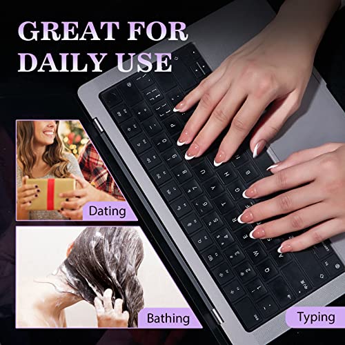 Nail Adhesive Tabs for Press On Nails - BTArtbox 20 Sheets 15 Sizes Ultra Thin & Waterproof Nail Stickers for Fake Nails, 600PCS Double Sided Jelly Nail Sticky Tabs for Manicure