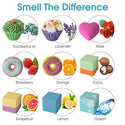 10 Bath Bombs for Kids, Bath Bomb Gift Set, Girls Bubble Bath Natural Bathbombs, Shea Butter Dry Skin Moisturize, Fizzy Spa for Her Mom Women Kid, Birthday Gifts