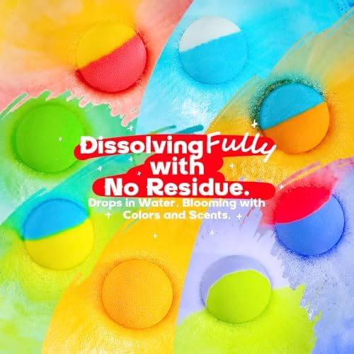 64-Pack Natural Bath Bombs Bulk Set – 8 Scents, Organic Ingredients, Long-Lasting Bubbles, Relaxing Gifts for Women & Men, Self-Care, Birthday, Christmas & Stocking Stuffers