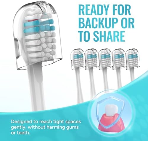 Toothbrush Replacement Heads Compatible with Waterpik Sonic Fusion 2.0 & Flossing Toothbrush SF01/SF02/SF03/SF04, Replacement Heads with Dupont Nylon & Color Fade Bristles - 6 Pack