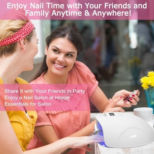 NAILGIRLS 150W UV LED Nail Lamp with Auto Sensor - Fast Curing Gel Polish Acrylic Nail Dryer, UV Nail Light 4 Timer Settings, 36 LED Beads and Automatic Sensor for Home Salon Use