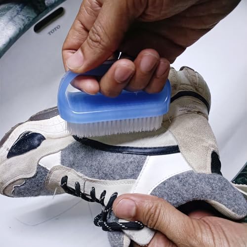Coralpearl Nail Brushes X 2 for Cleaning Hand Finger Foot Toe with Cuticle Remover, Small Scrubber Cleaner with Handle, Soft Scrub Set for Fingernail Manicure, Toenail Pedicure, Gardener, Mechanic