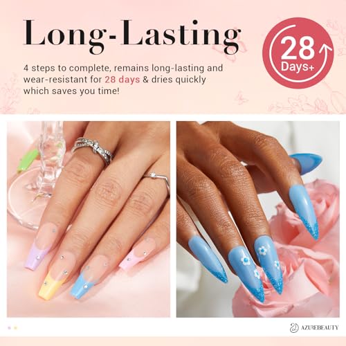 AZUREBEAUTY 170Pcs Dip Powder Nail Kit Starter, 36 Colors Pastel Pink Purple Blue Yellow Dip Powder Liquid Set Spring Summer with Top/Base coat Activator for French Nails Art Gifts