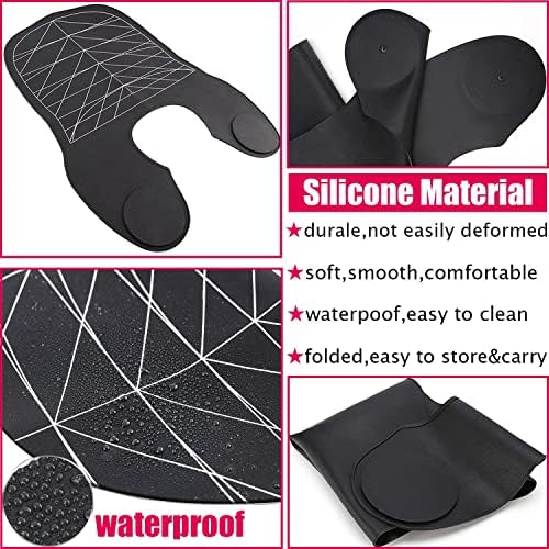 Hair Cutting Guide Collar Silicone Waterproof Cutting Cape for Hair Stylist Hair Cutting Mat for Shoulders Hair Cut Mat with Guidelines Weighted Neck Wrap for Salon Home Large