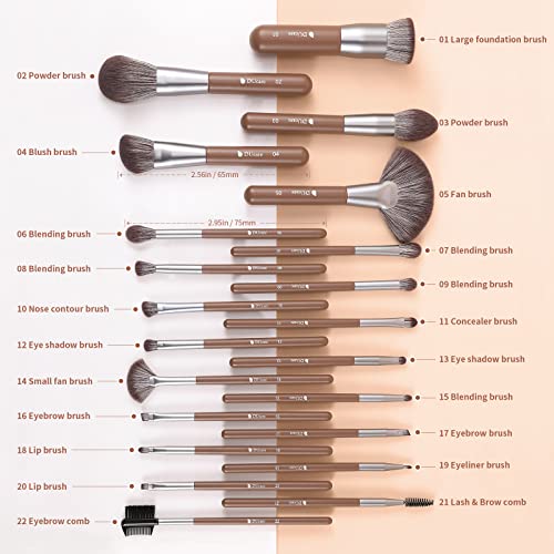 DUcare Makeup Brushes Professional with Bag 22Pcs Makeup Brush Set Premium Synthetic Kabuki Foundation Blending Brush Face Powder Blush Concealers Eye Shadows with Case