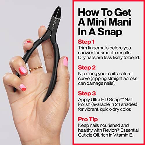 Revlon Comfort and Control Nail Nipper, Easy to Use Trimmer for Manicures, 1 Count