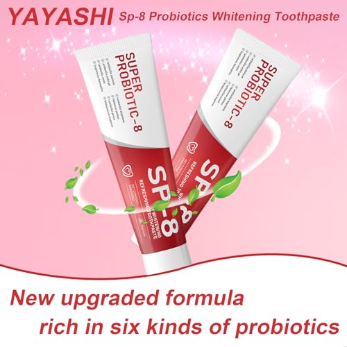 SP8 Probiotics Whitening Toothpaste, SP8 New Upgraded Fluoride-Free & Probiotic-Infused Formula, Ultra Fresh Mint for Deep Cleaning & Long-lasting Fresh Breath,4.23oz-2-Pack