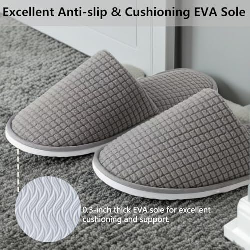 6 Pairs Disposable Slippers for Guest, Non Slip Spa Slides Washable Reusable House Shoes Hotel Indoor Slippers for Women Men, Home,Travel