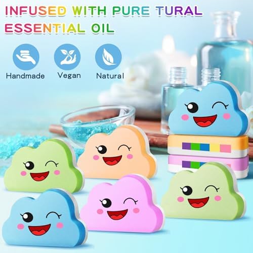 Rainbow Bath Bombs Gift Set, Handmade Organic 8 Pcs Bath Bombs for Kids Girls, Natural Kids Bubble Bath Fizzy, Easter Basket Stuffers Easter Gifts