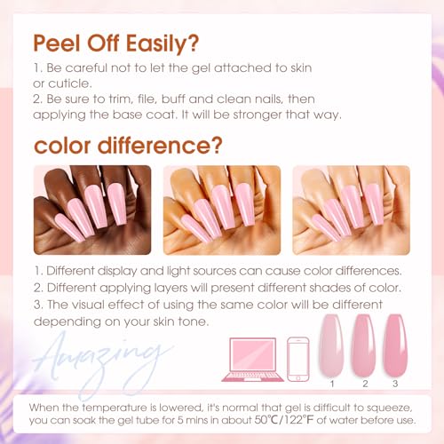 ROSALIND Poly Nail Gel Kit -14 Colors +72 Nail Art Accessories kit Clear Nude Poly Nails Gel Kit Starter Kit with Mini UV Lamp Slip Solution Basic Tools for Beginners with Everything