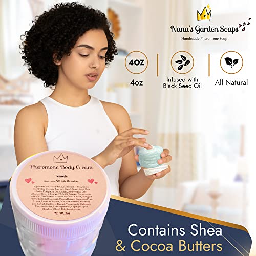 Nana's Garden Pheromone Body Cream + Soap Bar Combo 2oz/4oz Womens (Copulins + Androstenol)