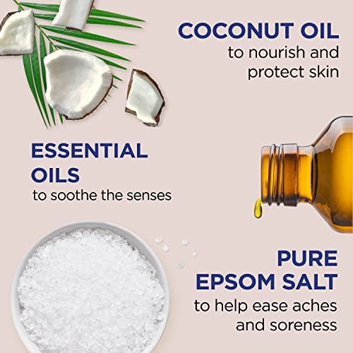 Dr Teal's Epsom Salt Magnesium Soak, Nourish & Protect with Coconut Oil, 3 lbs (Pack of 4)
