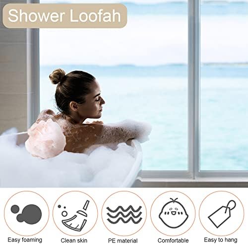 10 Pack Loofah Bath Sponge Luffa, Exfoliating Shower Pouf Balls for Women,Men,Scrubber Cleaning Loofah Bathing Accessories