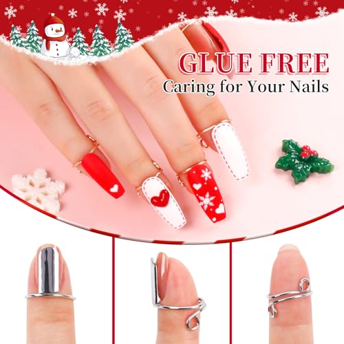 20Pcs Wudu Nail Rings, Reusable Nail Rings with 120Pcs Adhesive Nail Tabs, Size Adjustable Detachable Nail Rings for Halal Nail, Muslim Wearing Manicure Nails(Gold, Silver)