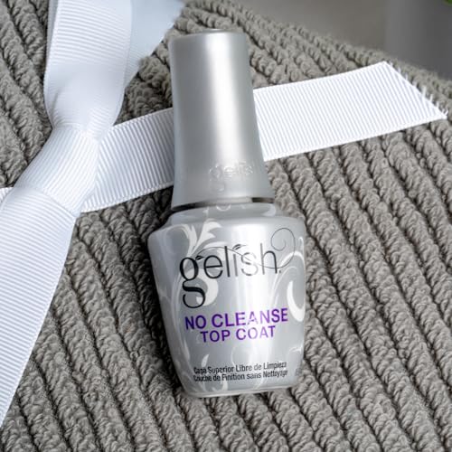Gelish No-Cleanse Top Coat – High-Gloss Finish, Long-Lasting, Easy Application, UV/LED Compatible, Professional Gel Nail Polish Sealer