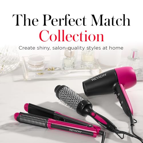 REVLON Perfect Match Hot Styler - Heated Blowout Brush to Style and Extend Blowouts, Hot Brush for Curls, Body, and Volume, Reduces Frizz and Boosts Shine