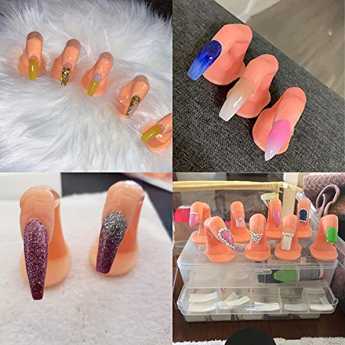 Hedume 60 Pack Practice Fingers, DIY Nail Art Training Fingers, Nail Decoration Training Fingers for Nail Art Beginners, Lovers and Salon Artists
