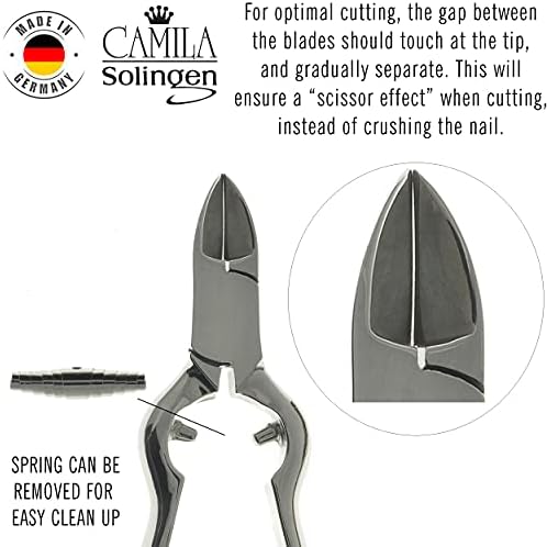 CS13 Large Heavy Duty Toe Nail Clipper for Thick Toenails, Manicure & Pedicure, Double Barrel Spring. Super Sharp Trimmer Curved Stainless Steel 20mm Blade Made in Solingen, Germany
