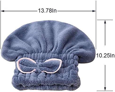 Jseng 2PC Microfiber Hair Drying Caps, Extrame Soft & Ultra Absorbent, Fast Drying Hair Turban Wrap Towels Shower Cap for Girls and Women