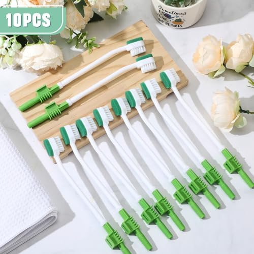 10 Pcs Suction Swab Toothbrush Care Disposable Oral Swab Suction Toothbrush for Machine Sponge Individually Wrapped for Elderly Adults Oral Dental Mouth Care