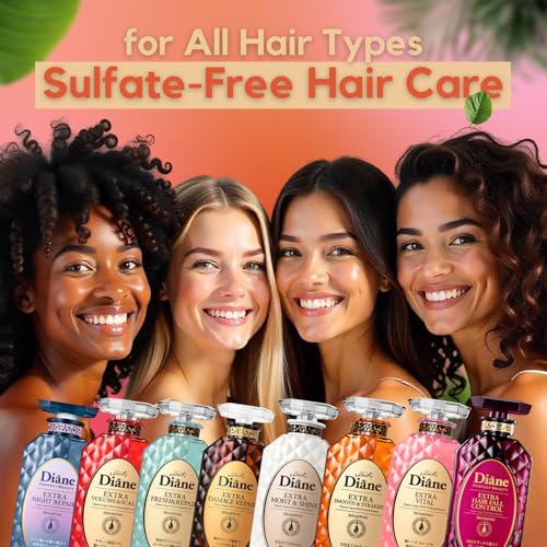 Moist Diane Hair Fall Shampoo and Conditioner Set for Fine Hair, Anti Hair Loss Shampoo for Women & Men by Argan Oil, Keratin & Ceramides from Japan, Silicone & Sulfate Free 30.4 Fl Oz VOLUME & SCALP