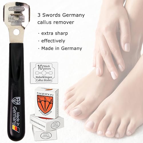 3 Swords Germany - Callus Remover Shaver Cutter Eliminator Razor with 40 Extra Sharp Refill Blades - Made in Solingen Germany