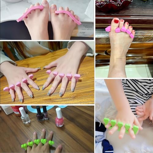 120pcs Toe Separators for Pedicure - Sponge Toe Separator for Nail Polish Party Nail Art Painting Toenails, 4 Funny Colors - Comfy and Soft