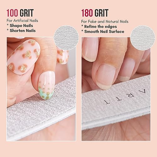 Makartt Nail File, 100/180 Grit 20 Pcs Nail Files for Natural Nails, Professional Strong Emery Boards for Nails Doubled Sides Washable Fingernail Files Manicure Tool Set