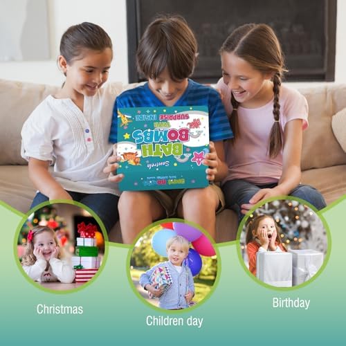 Bath Bombs for Kids with Surprise Inside, 20 Pack Kids Bath Bombs Gift Set with Toys for Girls Boys, Handmade Child-Safe Bubble Bath Fizzy Balls Kit for Birthday, Summer Fun, Christmas