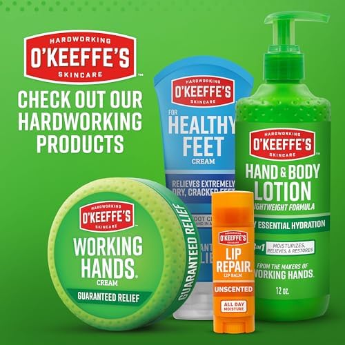 O'Keeffe's for Healthy Feet Night Treatment Foot Cream-7 oz Tube (1 Pack)-Guaranteed Overnight Relief for Extremely Cracked, Dry Feet, Repairing Skincare, Instantly Boosts and Retains Moisture Levels