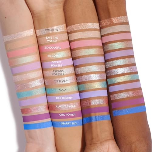 ColourPop x Sailor Moon For Love & Justice Eyeshadow Palette - Celestial Makeup Palette with Duo-Chrome, Metallic, Matte Finishes, Matte Sparkle & Glitter Finishes (0.5 oz)