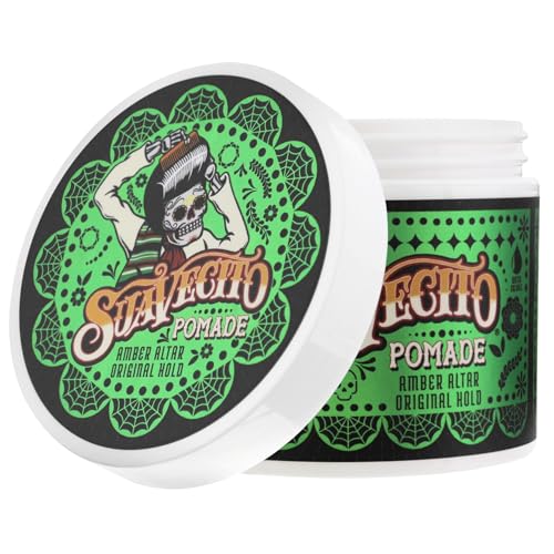 Suavecito Amber Altar Original Hold Pomade Fall Edition 4 oz - Medium Shine Water Based Wax Like Flake Free Hair Gel - Easy To Wash Out - All Day Hold For All Hairstyles