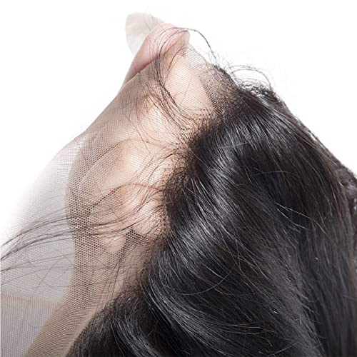 13x4 Lace Frontal Closure Straight Human Hair Ear to Ear HD Lace Frontal Closure Free Part Brazilian Straight Hair Extensions 150% Density Lace Frontal Human Hair Pre Plucked with Baby Hair 10 Inch