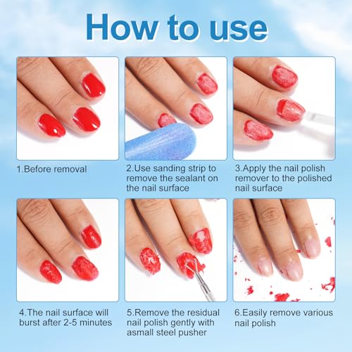 Gel Nail Polish Remover, (3pcs) Gel Polish Remover for Nails, No Need for Foil, Quick & Easy Polish Remover In 3-5 Minutes, No Need Soaking Or Wrapping-15ml