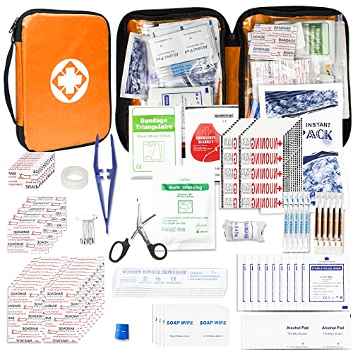 Home-Businesses First-Aid Emergency-Kit for Camping-Car - 300 Pcs Urgent Essential First Aid Kits Refill Supplies with Tourniquet Bandages for Workpalce Green 1st Aid
