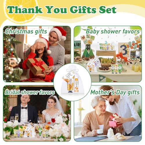 36 Pack Hand Cream Bulk and Lip Balm Bulk Sets, Bridesmaid Gifts, Thank You Gifts and Bridal Shower Gifts for Guests with Thank You Card Organza Bags, Birthday Gifts, Bulk Gifts, Small Gifts for Women