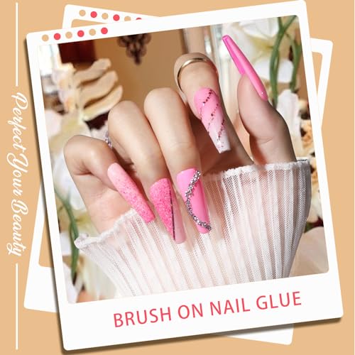 Teenitor Clear Coffin Nail Tips Set, Long Acrylic Nail Kit Full Cover Clear Press On Nails, 600 Pcs Fake Nails with Glue, Acrylic Nail Clipper Files and Buffer Polisher