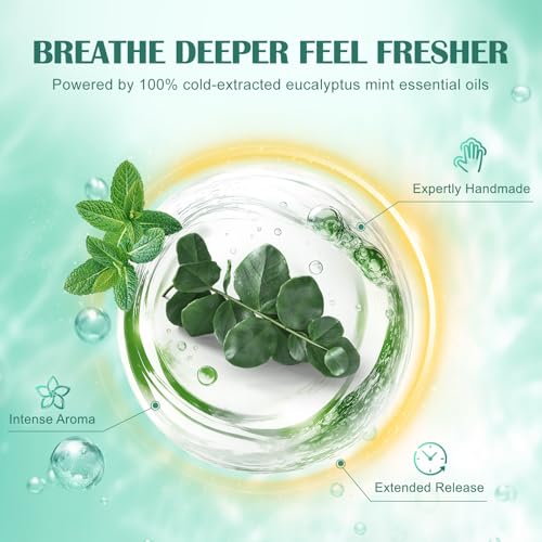 Eucalyptus Mint Shower Steamers 18 Pack - Includes Opener for Easy Opening, Eucalyptus for Shower, Aromatherapy Birthday Gifts for Women & Men, Essential Oil Bombs for Home Spa & Self Care Relaxation