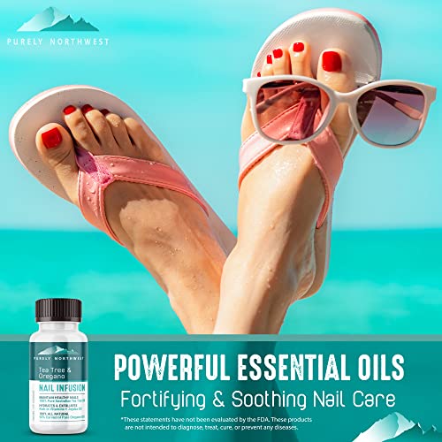 Toenail Fungus Extra Strength Solution-Thick Discolored Nail Repair, Ingrown Nails, Dry Cracked Nails & Cuticles-All Natural with Tea Tree & Oregano Oil: by Purely Northwest USA 1oz