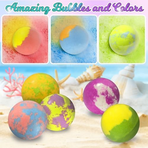 Bath Bombs for Girls Kids with Surprise Inside, 20 Pcs Fun Princess Fizzy Bath Bomb with Jewelry Toys, Mermaid Gifts for Daughter Granddaughter Niece, Girls Gift Set for Birthday Christmas