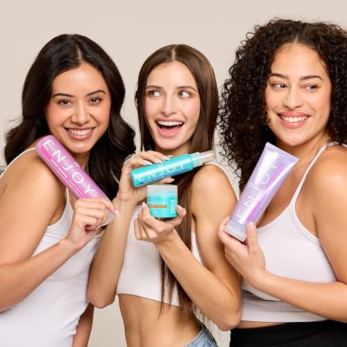 ENJOY Straightener, 8 Oz. - Hair Styling Cream, For All Hair Types, Straighten and Control, Soft and Smooth, Curly Hair Products