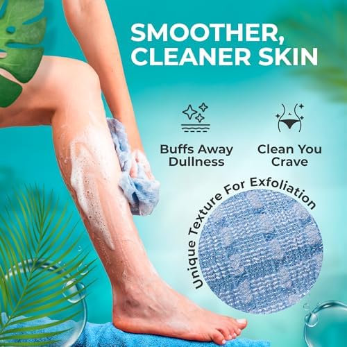 BONDI Exfoliating Washcloth for Smooth Skin - Extra Long - Perfect for Back Scrubbing - Made in Japan