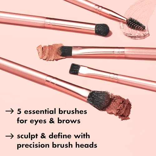 e.l.f. Ultimate Eyes 5 Piece Brush Collection, Makeup Brushes For Eyeliner, Eyeshadow, Brows & more, Vegan & Cruelty-Free