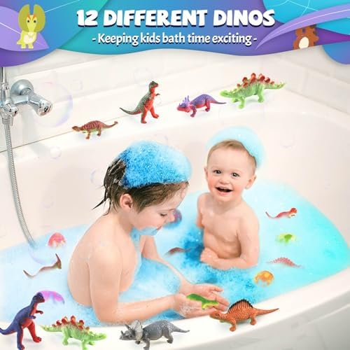 Bath Bombs for Kids with Surprise Toys Inside - 16 Pack Organic Dinosaur Eggs Bath Bombs Gift Set, Dino Eggs, Dinosaur Toys for Kids 3 4 5 6 7 8 9 Years, Birthday Gifts for Boys Girls