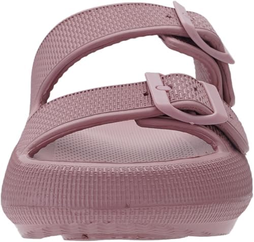 WHITIN Slides for Women Men Double Buckle Adjustable Thick Sole Pillow Slippers Bathroom Sandals