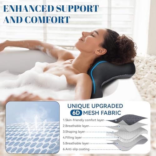 Full Body Bath Pillow for Bathtub, Thick & Luxury Bathtub Cushion with 192 Suction Cups, Bathtub Pillows for Head & Neck, Back Support, Ideal Bath Accessories for Women' Gifts Spa, Soaking, Tub
