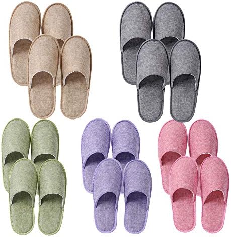5~10 Guest Disposable Slippers for House, Family, Spa, Hotels Office - Mixed Multi-Color Slippers Home Party, Housewarming, Open House.