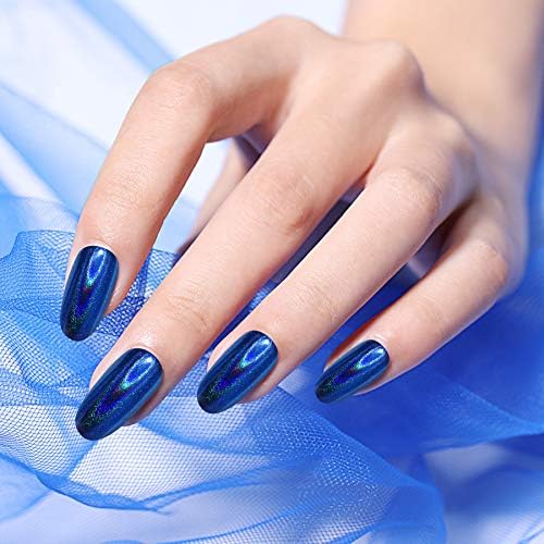 Artdone 20 Jars Chrome Nail Powder Set Metallic Mirror Effect Holographic Aurora Chameleon Pigment 1g/Jar for Nail Art Glitters Gel Polish Supply Mermaid Unicorn Kit